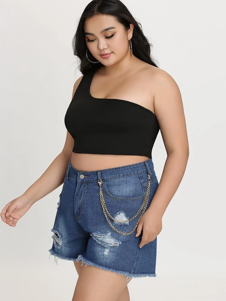 One Shoulder Crop Top