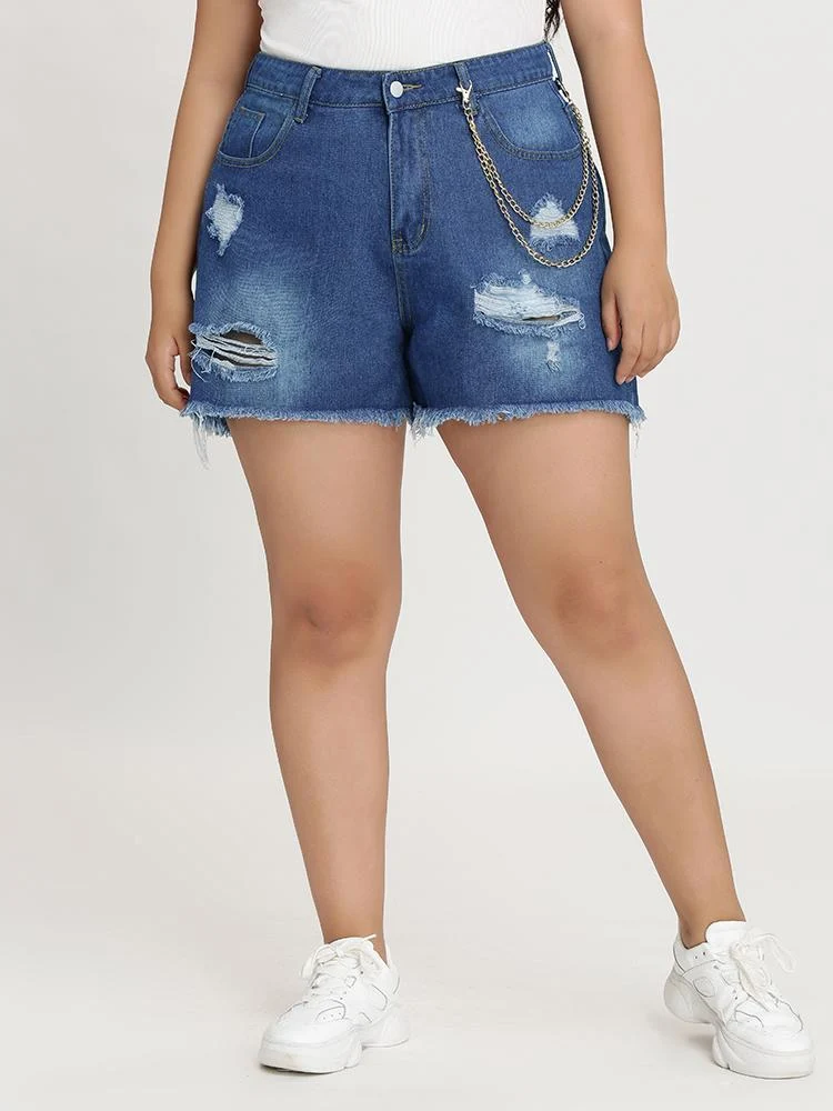 Ripped Jean Short