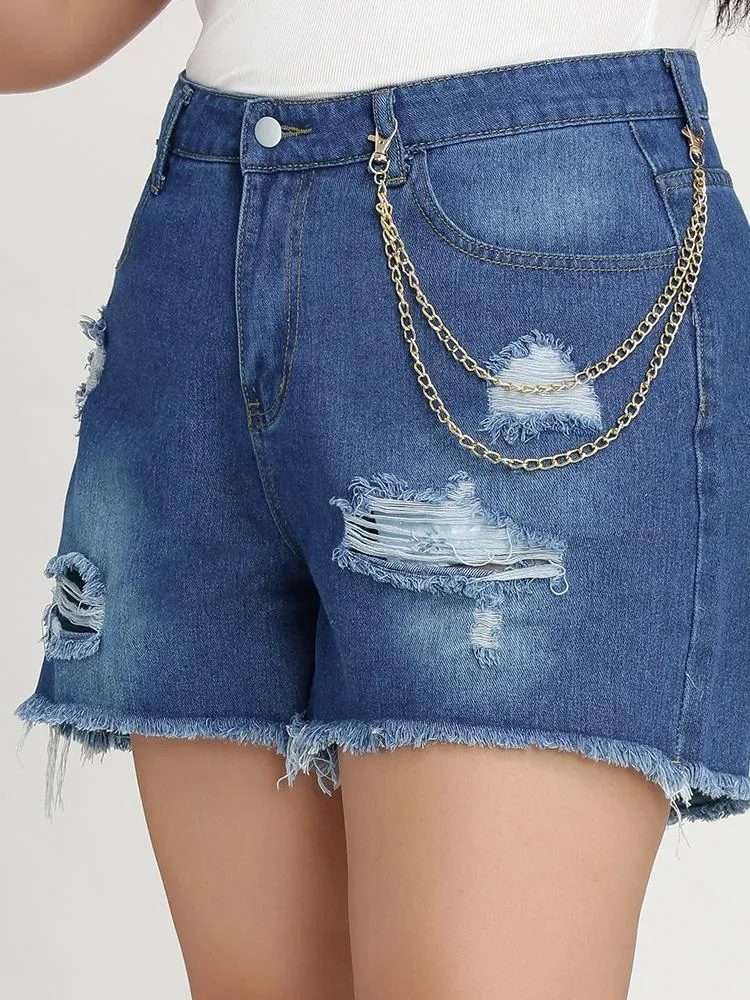 Ripped Jean Short