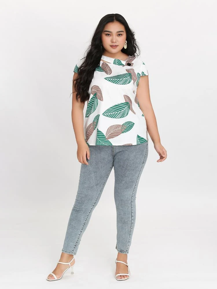 Leaf Print Blouse