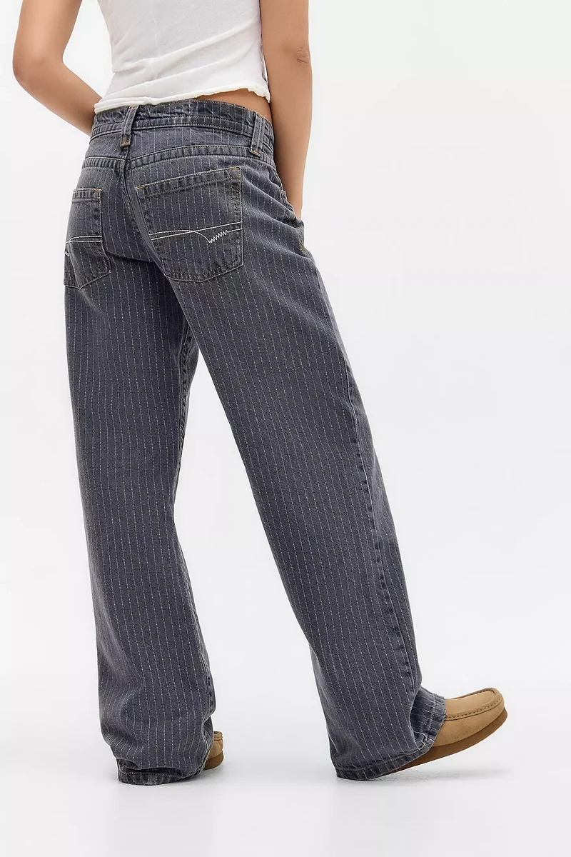 Rayé Jeans Taille Basse