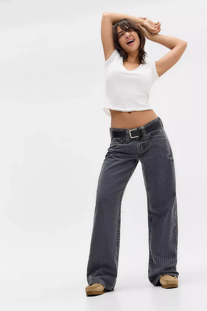 Rayé Jeans Taille Basse