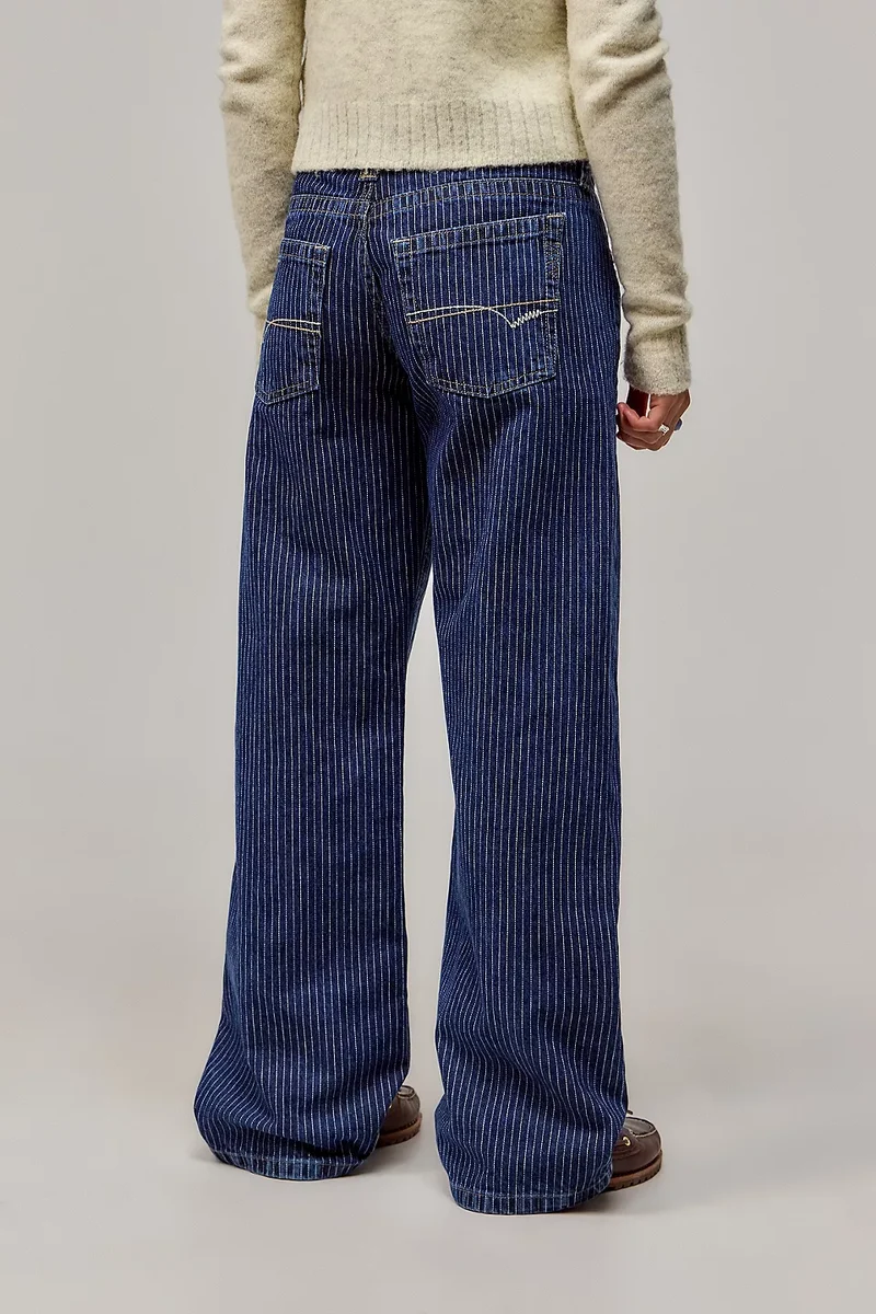 Rayé Jeans Taille Basse