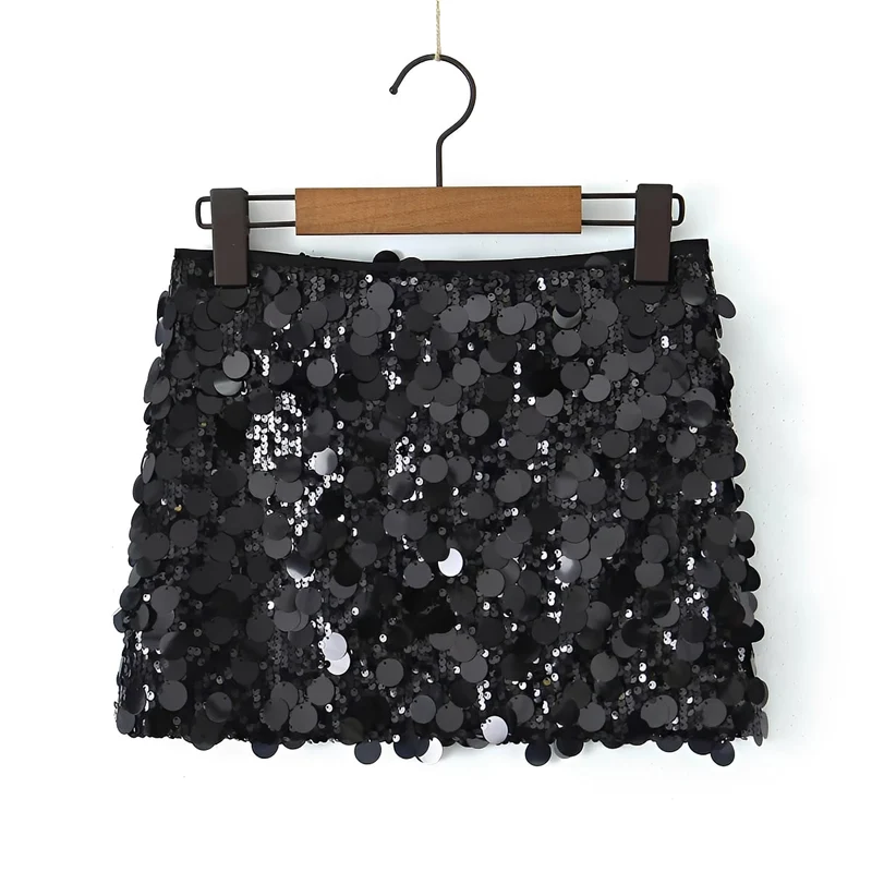 Abbey - Mini Jupe à Sequins Élégante