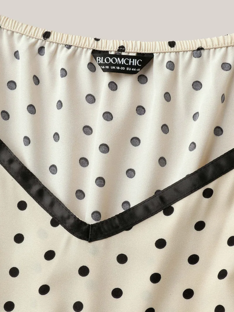 Dot Print Sweetheart Neck Tiered Maxi Dress