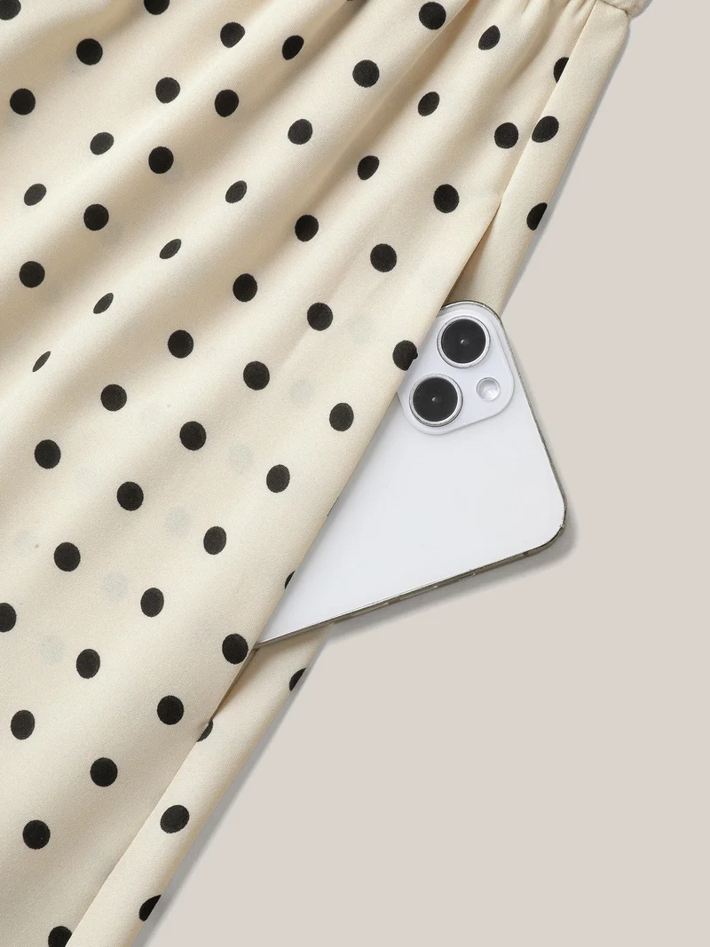 Dot Print Sweetheart Neck Tiered Maxi Dress