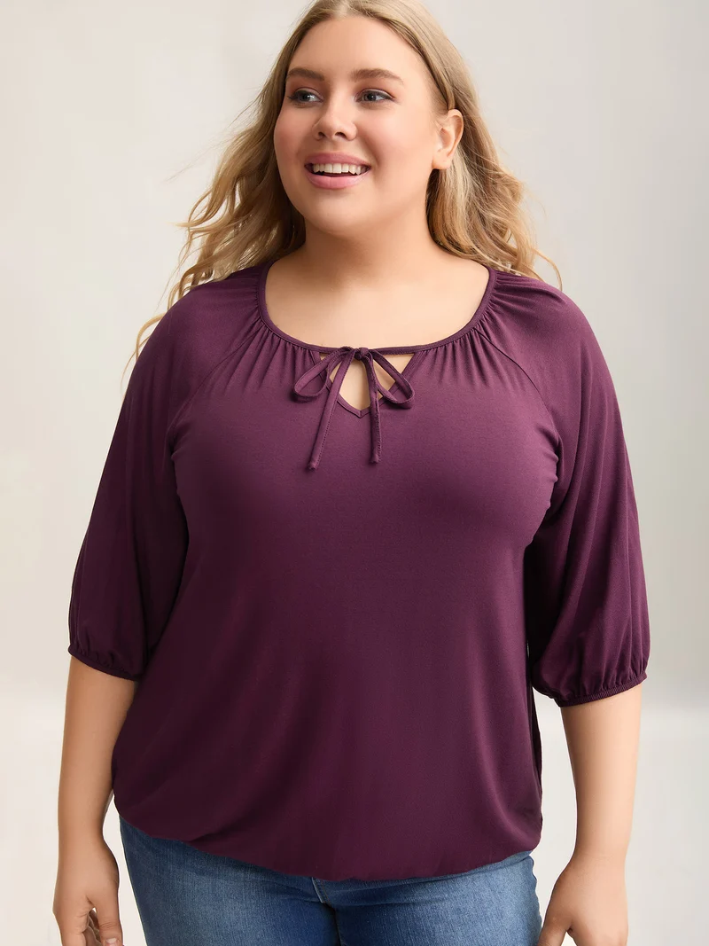 Adjustable Neck Ties O-Style T-Shirt