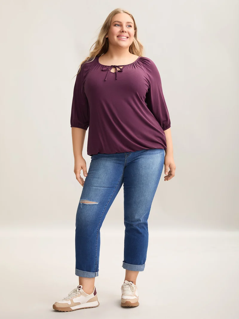 Adjustable Neck Ties O-Style T-Shirt