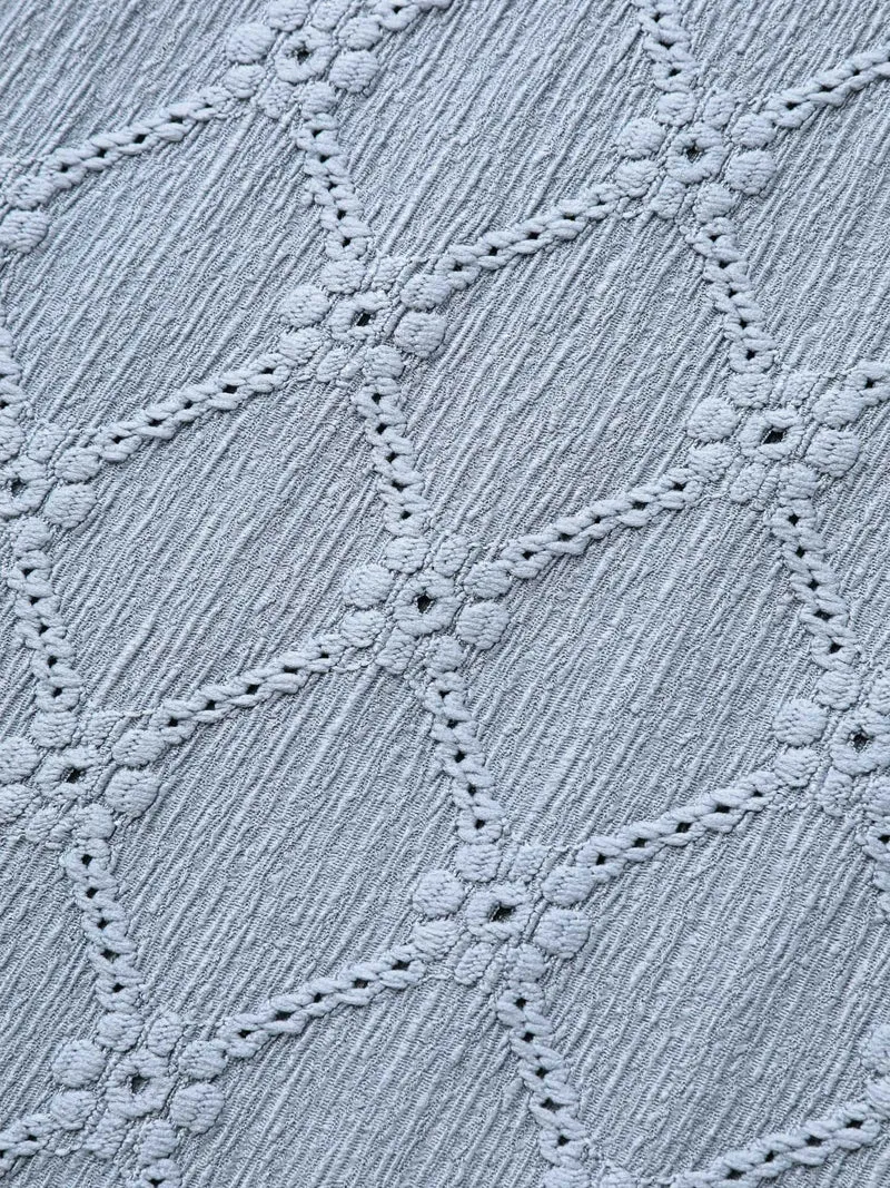 Textured Puffy Sleeve Buttons T-Shirt