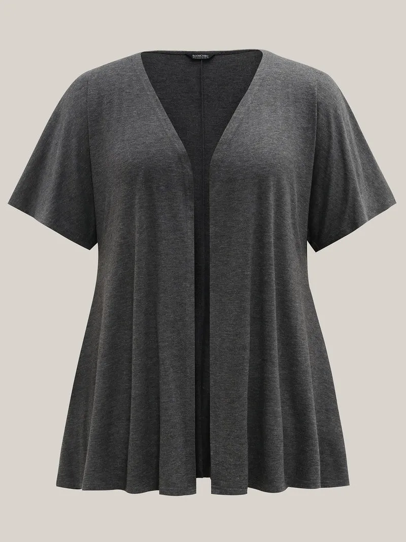 Flared Sleeve Open-Front Kimono Cardigan