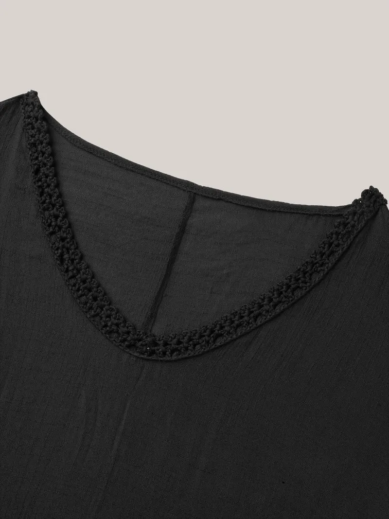 Color Contrast Cut-Out Swim Cover-Up