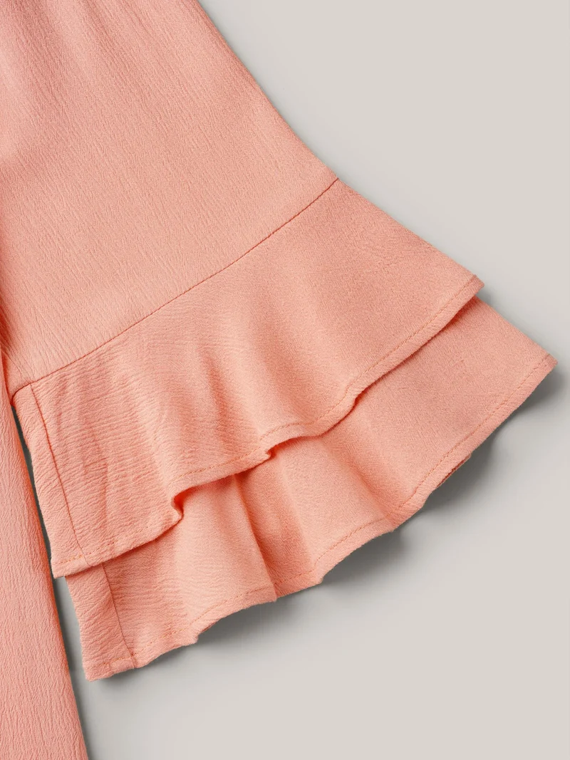 Lotus Leaf Edge Lace Spliced Shirt
