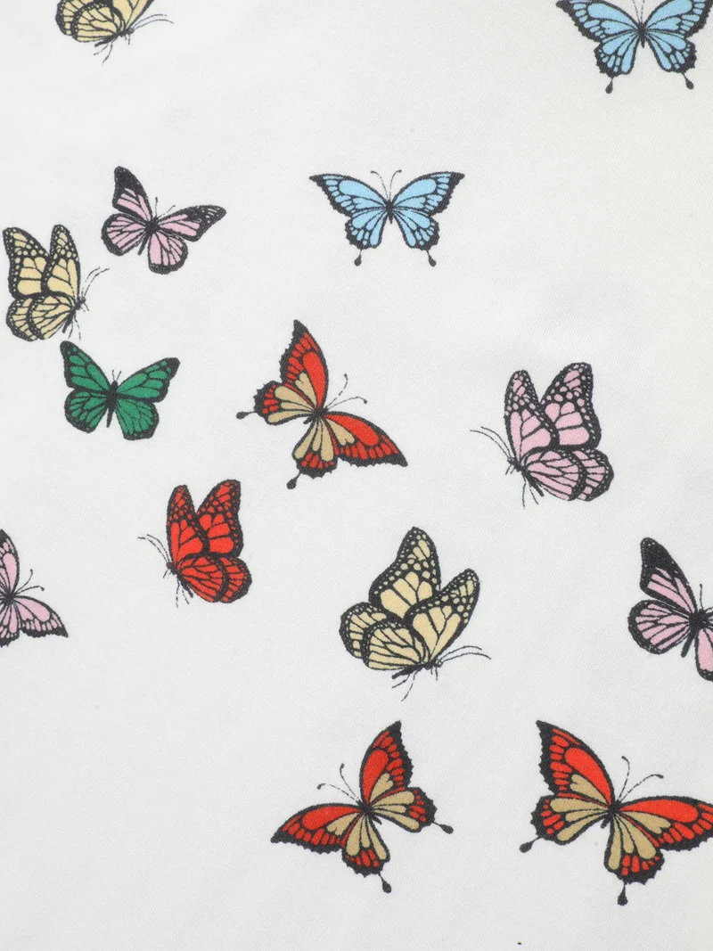 Butterfly Print Stretchy T-Shirt