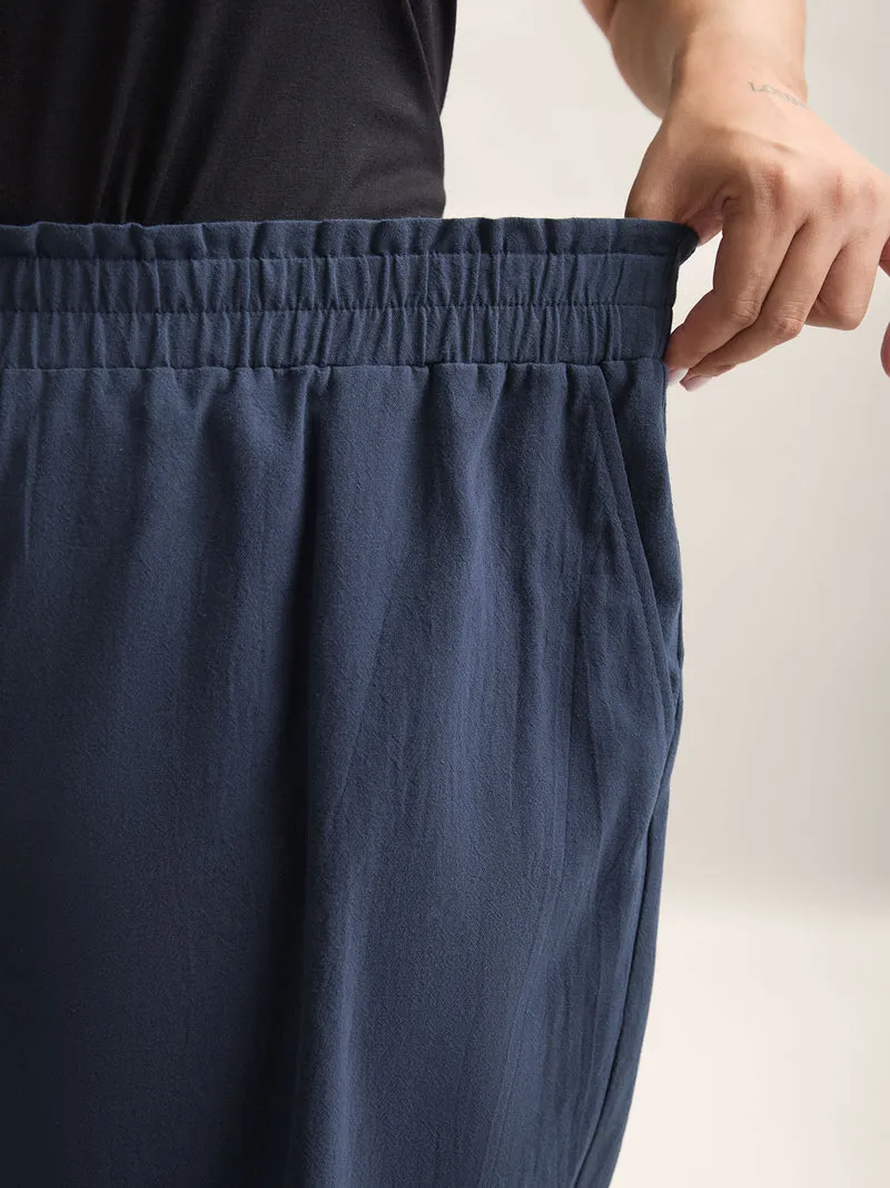 Buckle Buttons Straight-Leg Pull On Pants