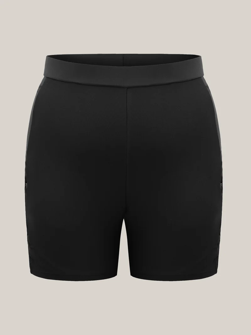 Bow Cut-Out Pockets Tight Swim Bottoms