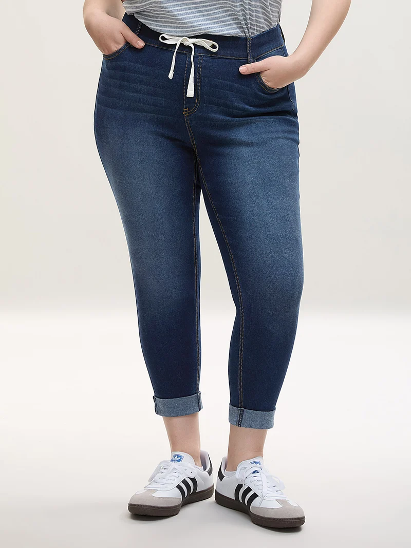 Rolled Hem Cropped Skinny-Fit Jeans