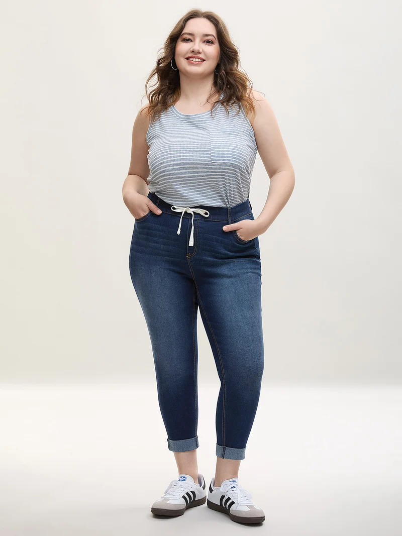 Rolled Hem Cropped Skinny-Fit Jeans