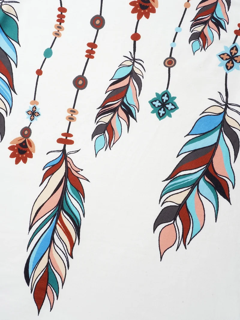 Multi-Color Feather Print Stretchy Vest