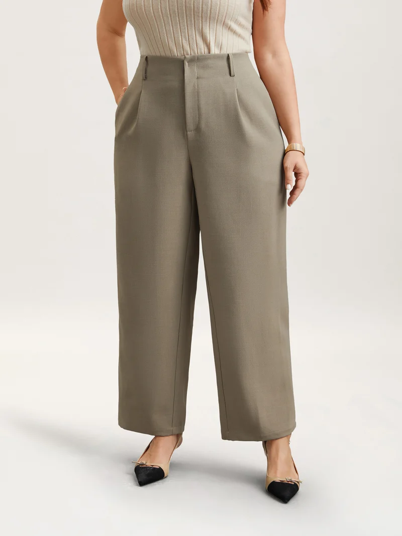 Pleated Straight-Leg Pants
