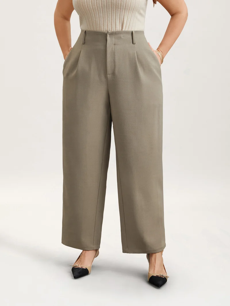 Pleated Straight-Leg Pants