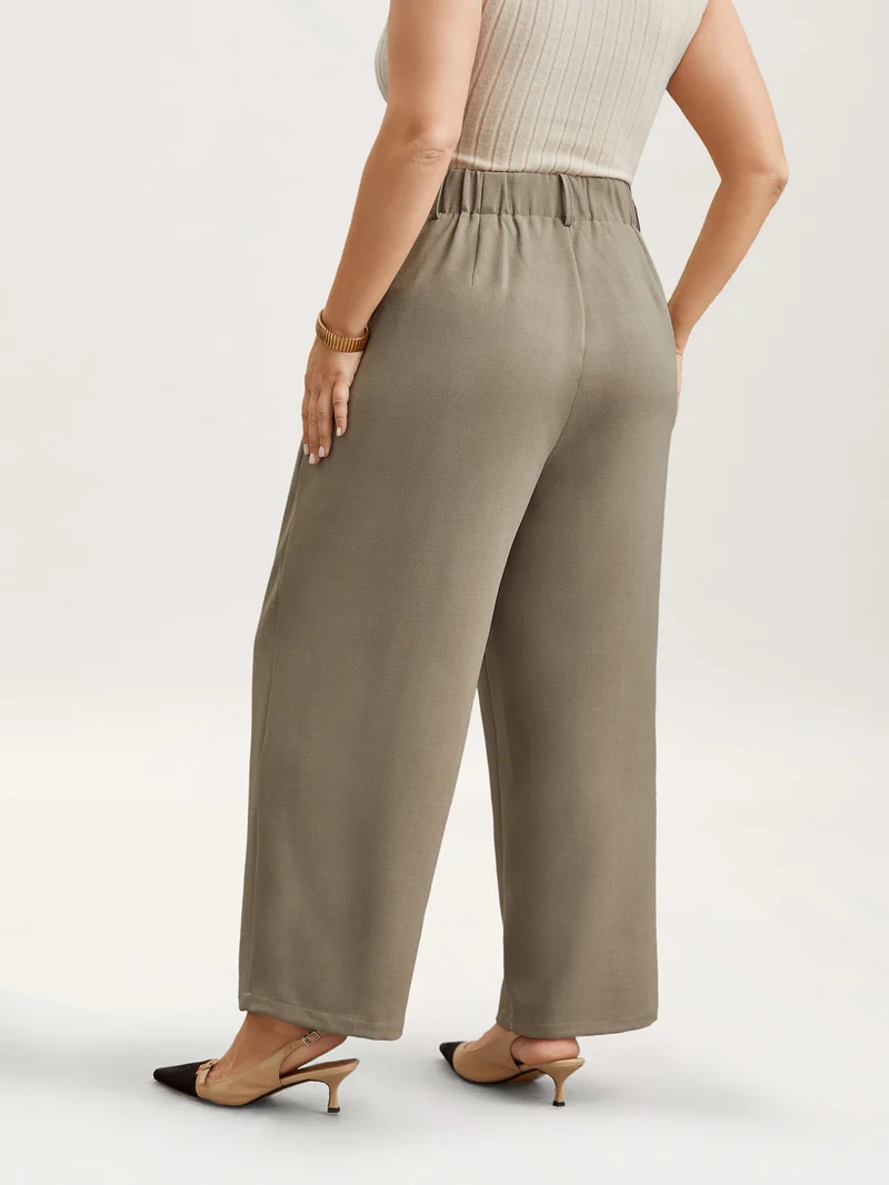 Pleated Straight-Leg Pants