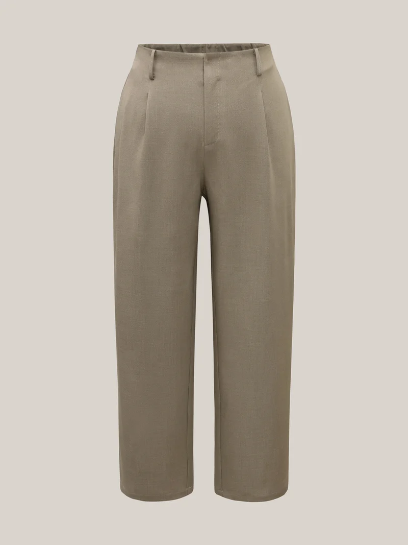 Pleated Straight-Leg Pants