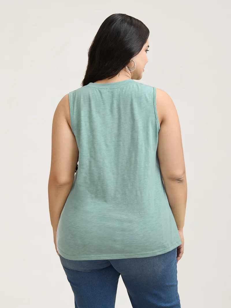 Bamboo Cotton Stretchy Button Vest