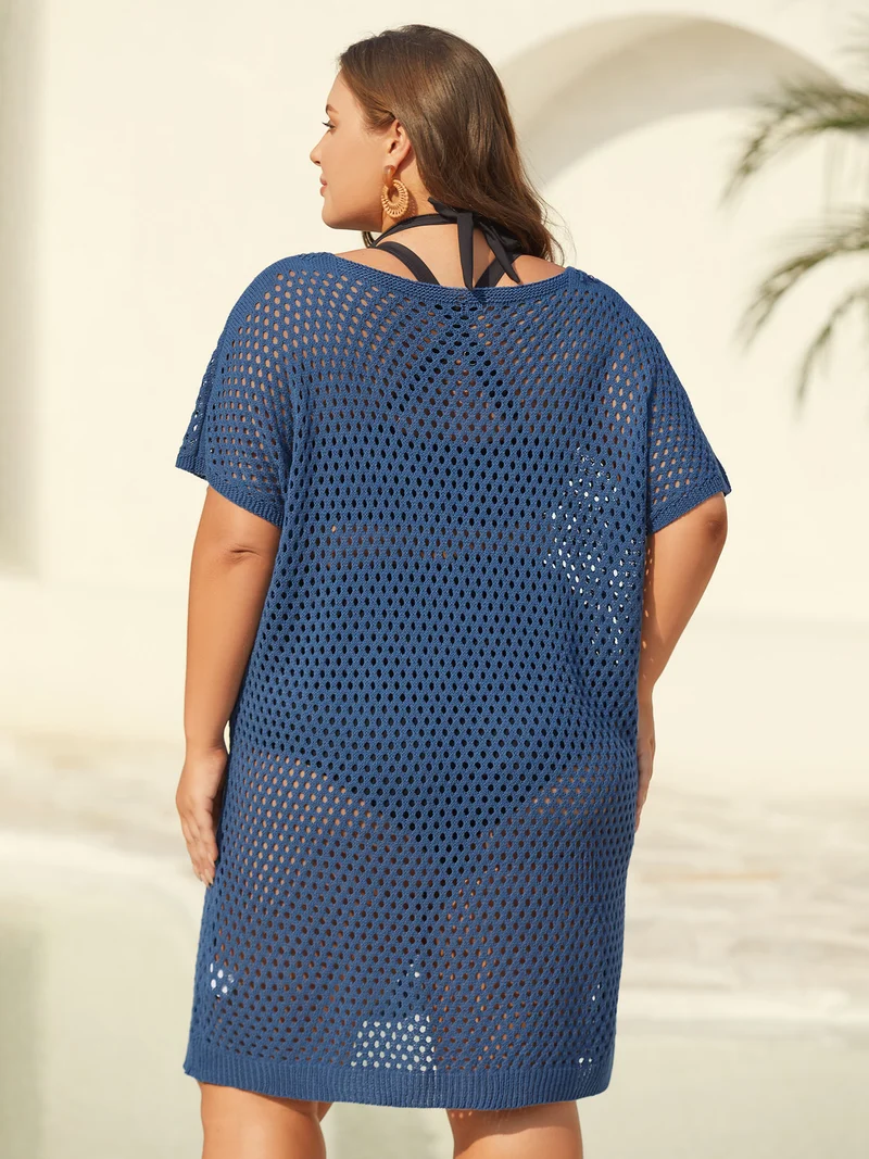 Cut-Out Round Neck Swim Cover-Up