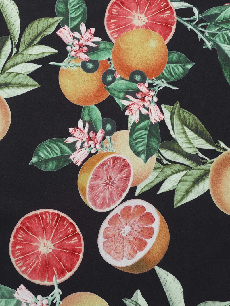 Fruits of Spring Puff Sleeve Midi Dress