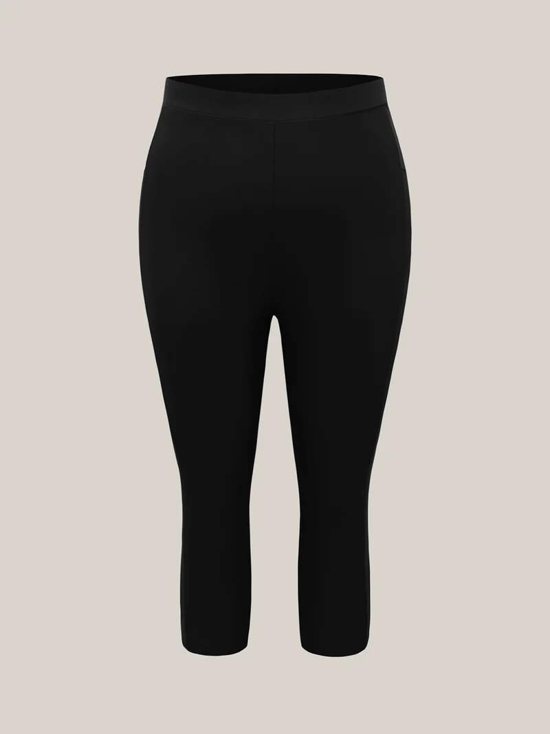 Mid Rise Cropped Tight Swim Pants