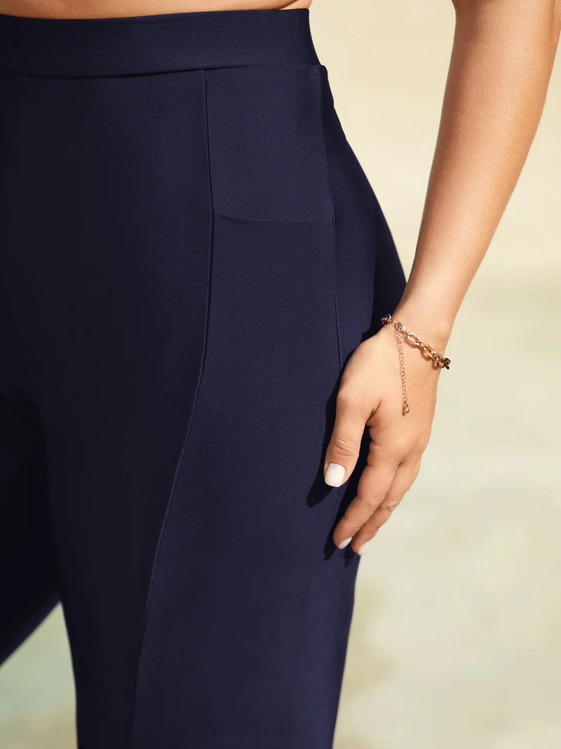 Mid Rise Cropped Tight Swim Pants