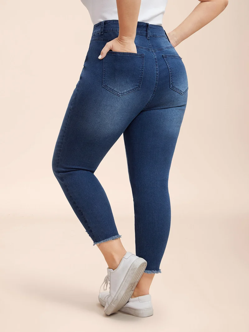 Mid-Rise Whiskered Slim-Fit Jeans