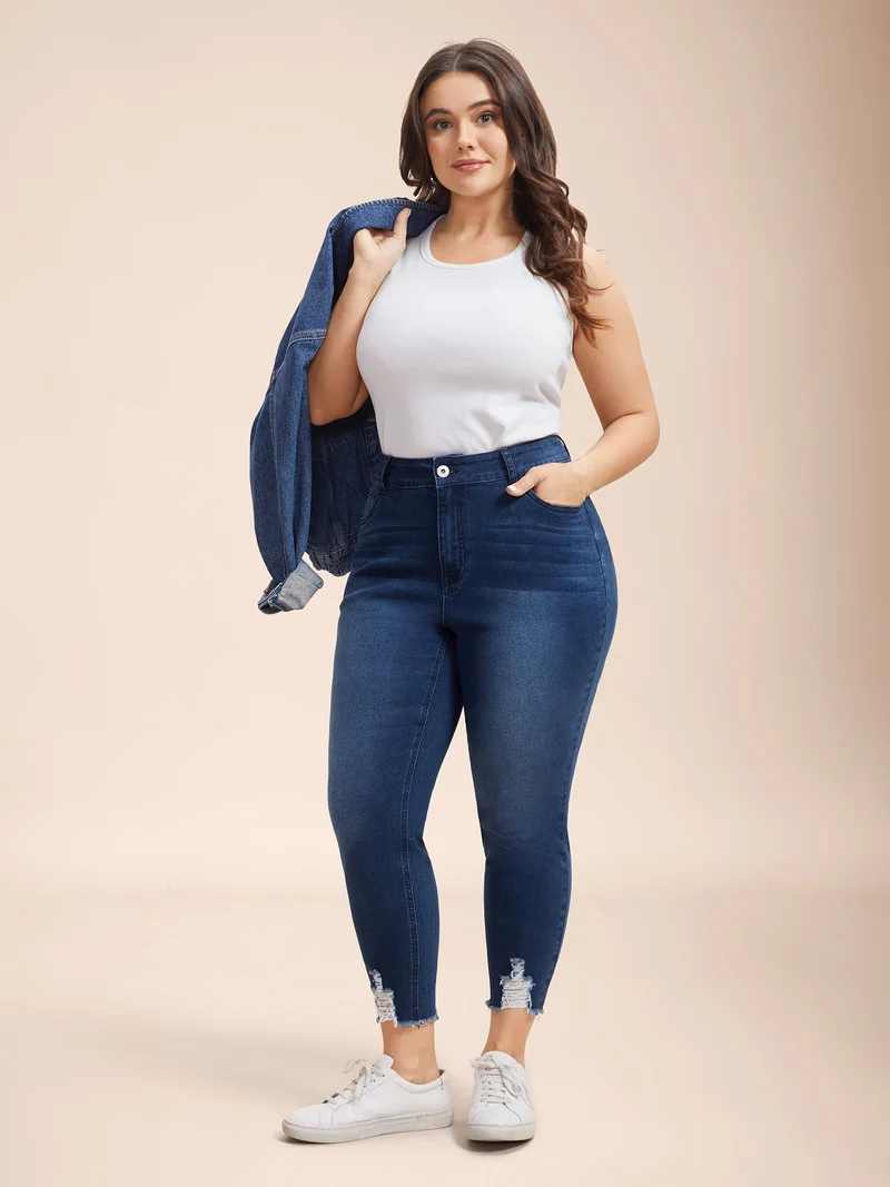 Mid-Rise Whiskered Slim-Fit Jeans