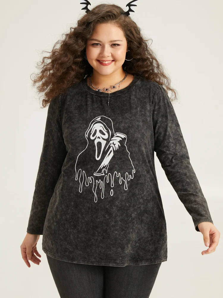 Supersoft Essentials Skull Print Vintage T-shirt