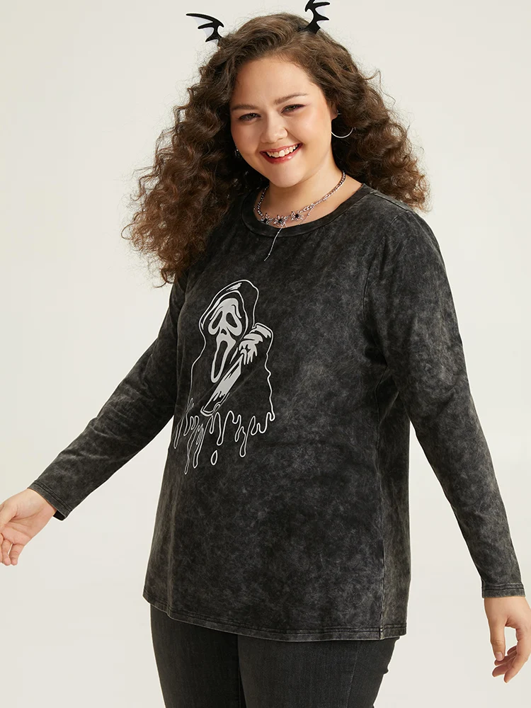 Supersoft Essentials Skull Print Vintage T-shirt
