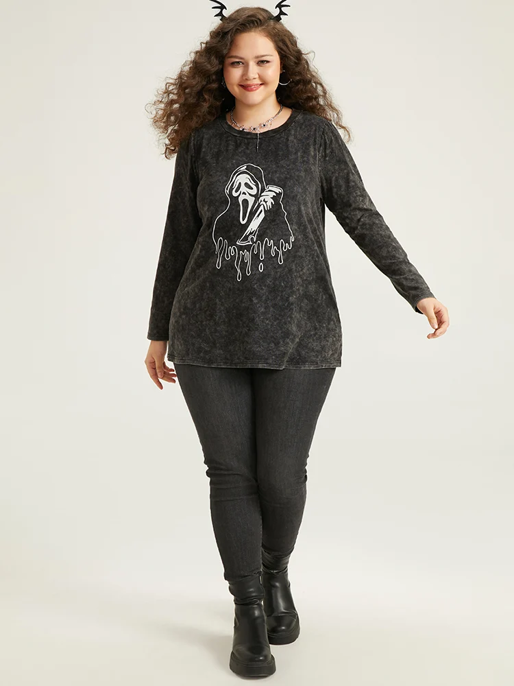 Supersoft Essentials Skull Print Vintage T-shirt