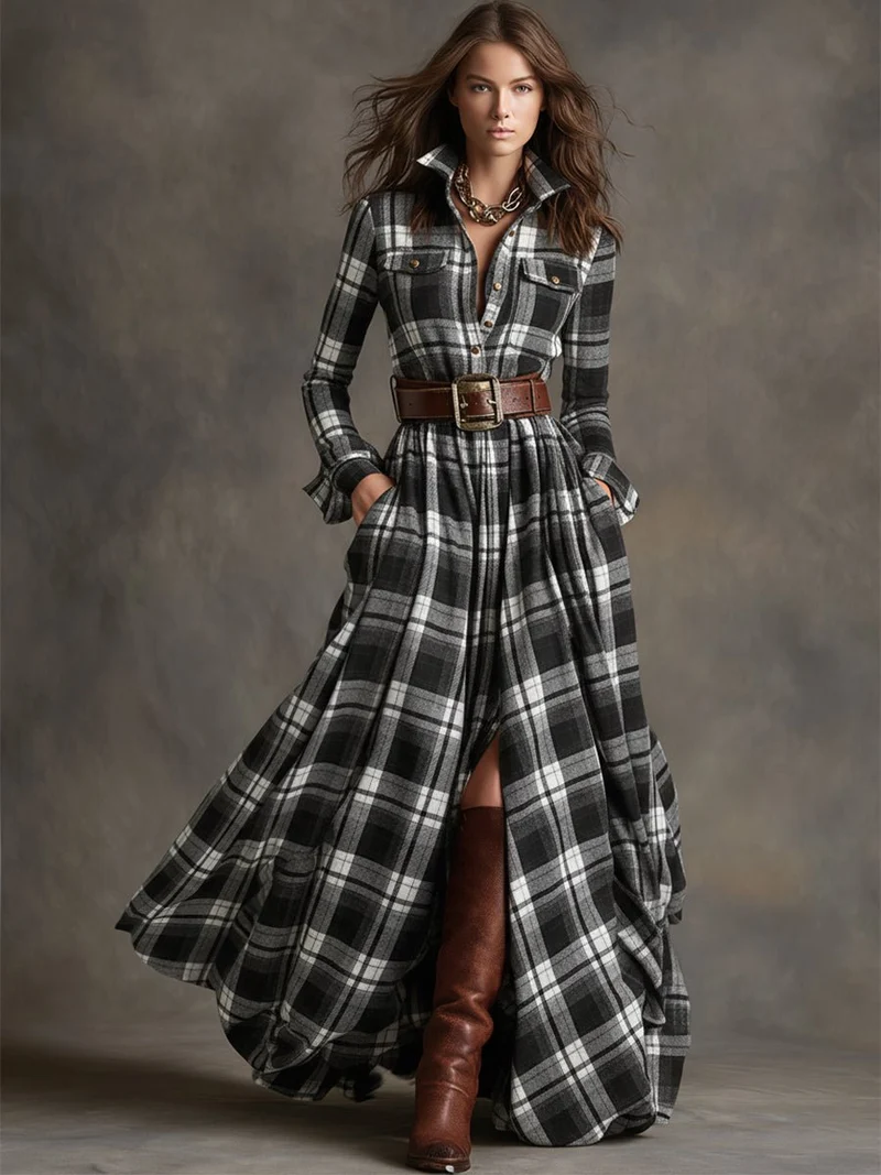 Robe asymétrique à manches longues pour Femmes