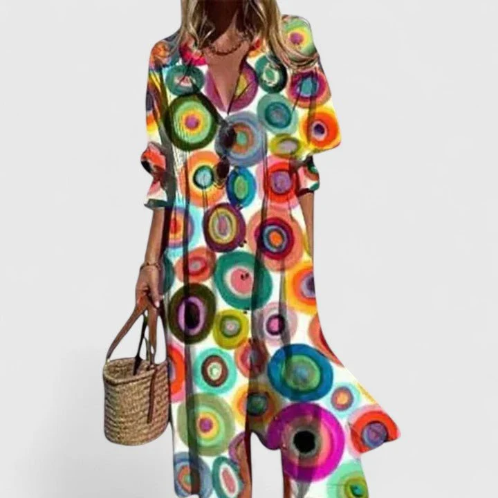 Robe A-line imprimée pour femmes