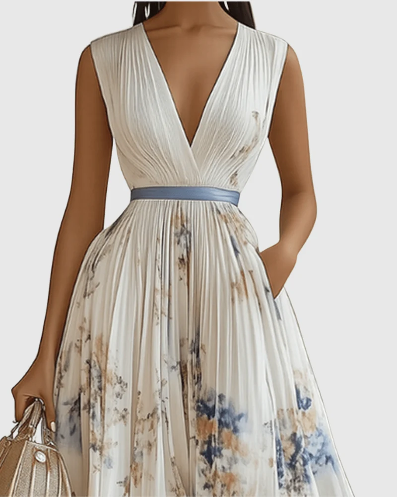 Longue robe plissée pour femmes