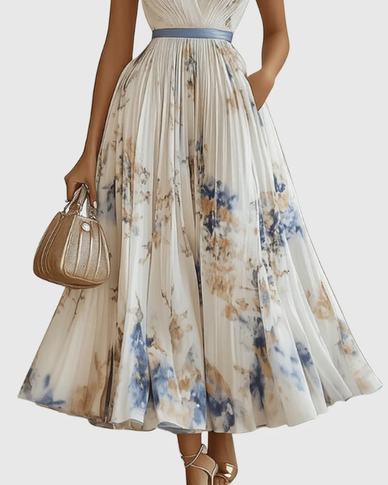 Longue robe plissée pour femmes
