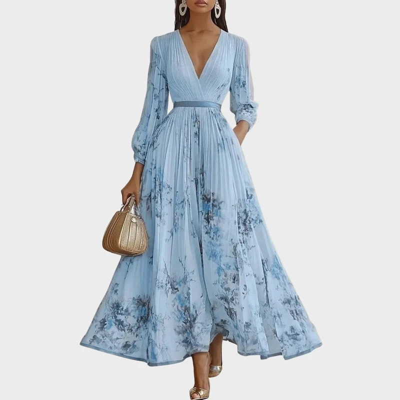 Longue robe plissée pour femmes