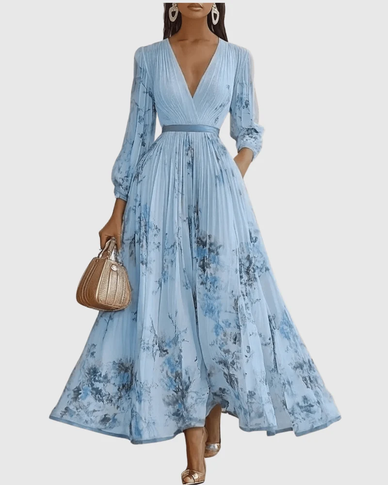 Longue robe plissée pour femmes