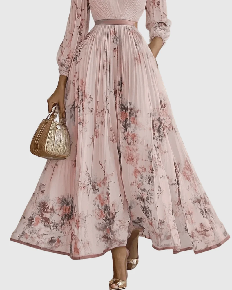 Longue robe plissée pour femmes