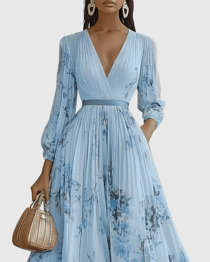 Longue robe plissée pour femmes