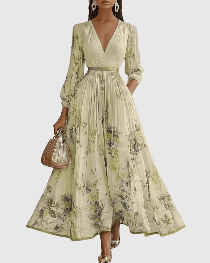 Longue robe plissée pour femmes