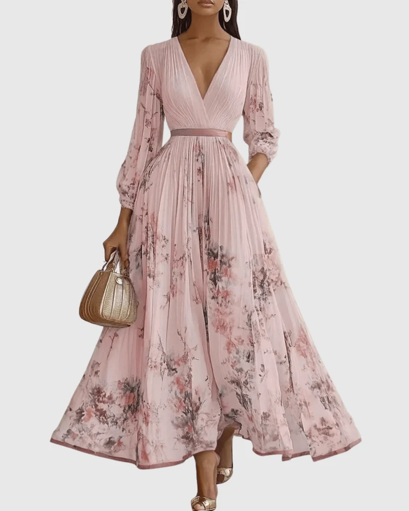 Longue robe plissée pour femmes