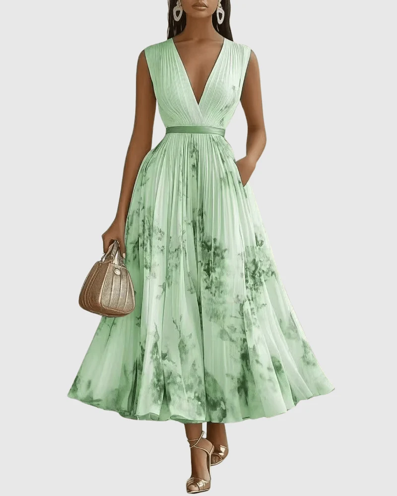 Longue robe plissée pour femmes