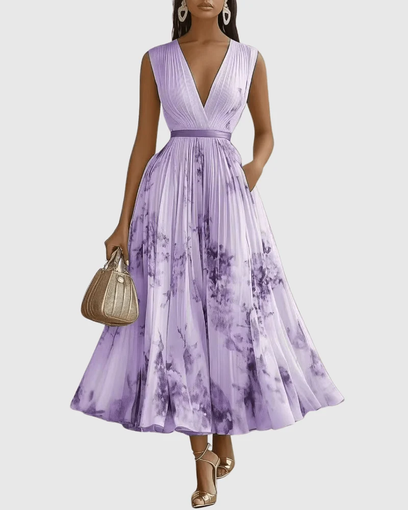Longue robe plissée pour femmes