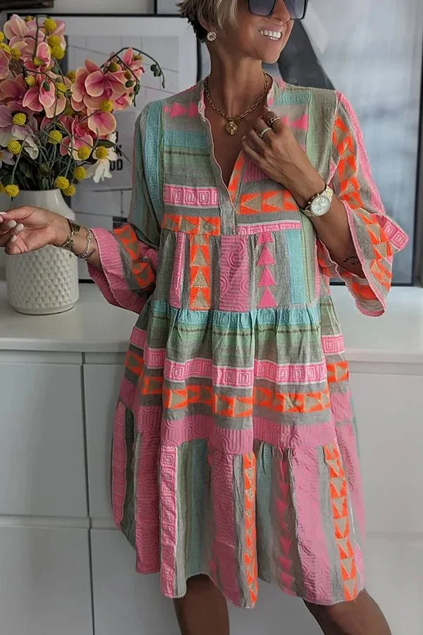 Robe mi-longue à imprimé pour femmes