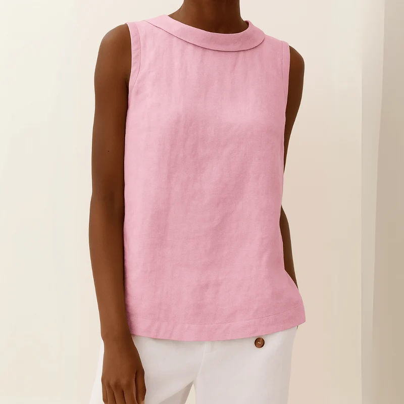 Top sans manches en coton pour femmes